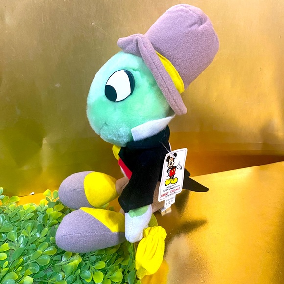 WALT DISNEY DISNEYLAND DISNEY WORLD 80’s PINOCCHIO JIMINY CRICKET PLUSH w/TAGS - Picture 5 of 16